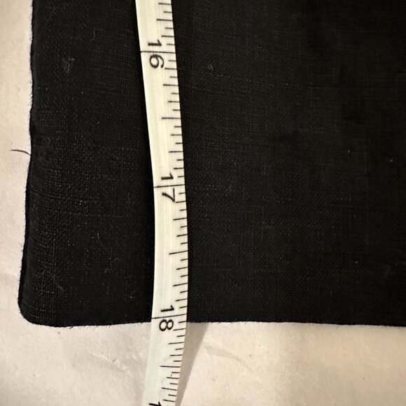 Ann Taylor Loft Women's 100% Linen Pleated Capri Pant Size 12P Black Wide Legs - Picture 9 of 15